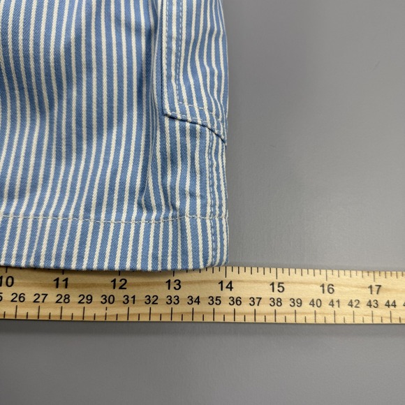 Carhartt WIP Terrell SK Shorts Mens Large Blue Striped Workwear Cargo Heart Logo - Picture 7 of 9